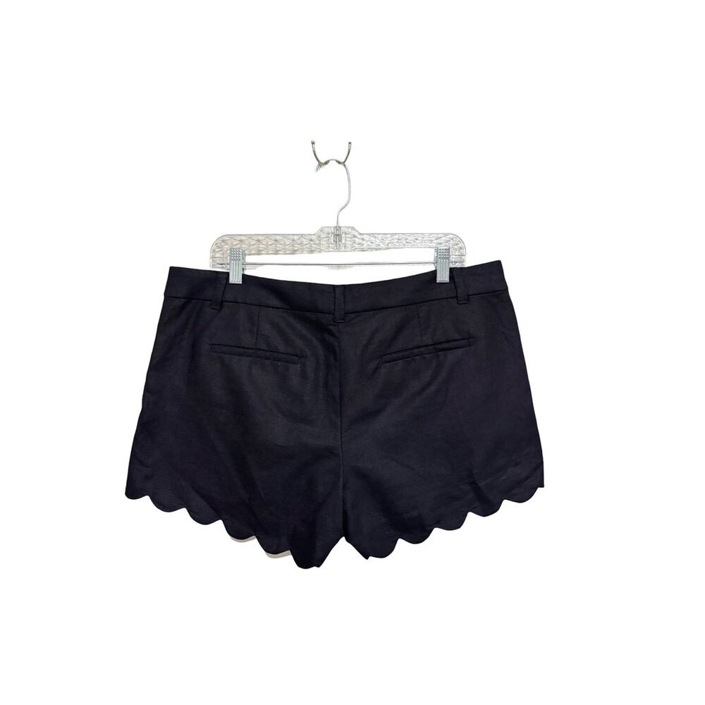 NEW J. Crew Factory Women’s 4” Linen Cotton Scalloped Short in Black - Size 14 - Picture 3 of 8